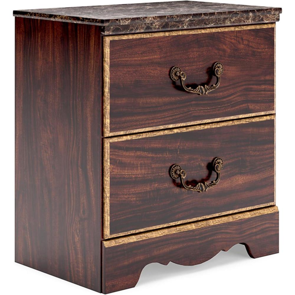 imageSignature Design by Ashley Blairhurst 3 Drawer Nightstand with USB Charging 2875quot Tall Light Grayish BrownTwo Toned