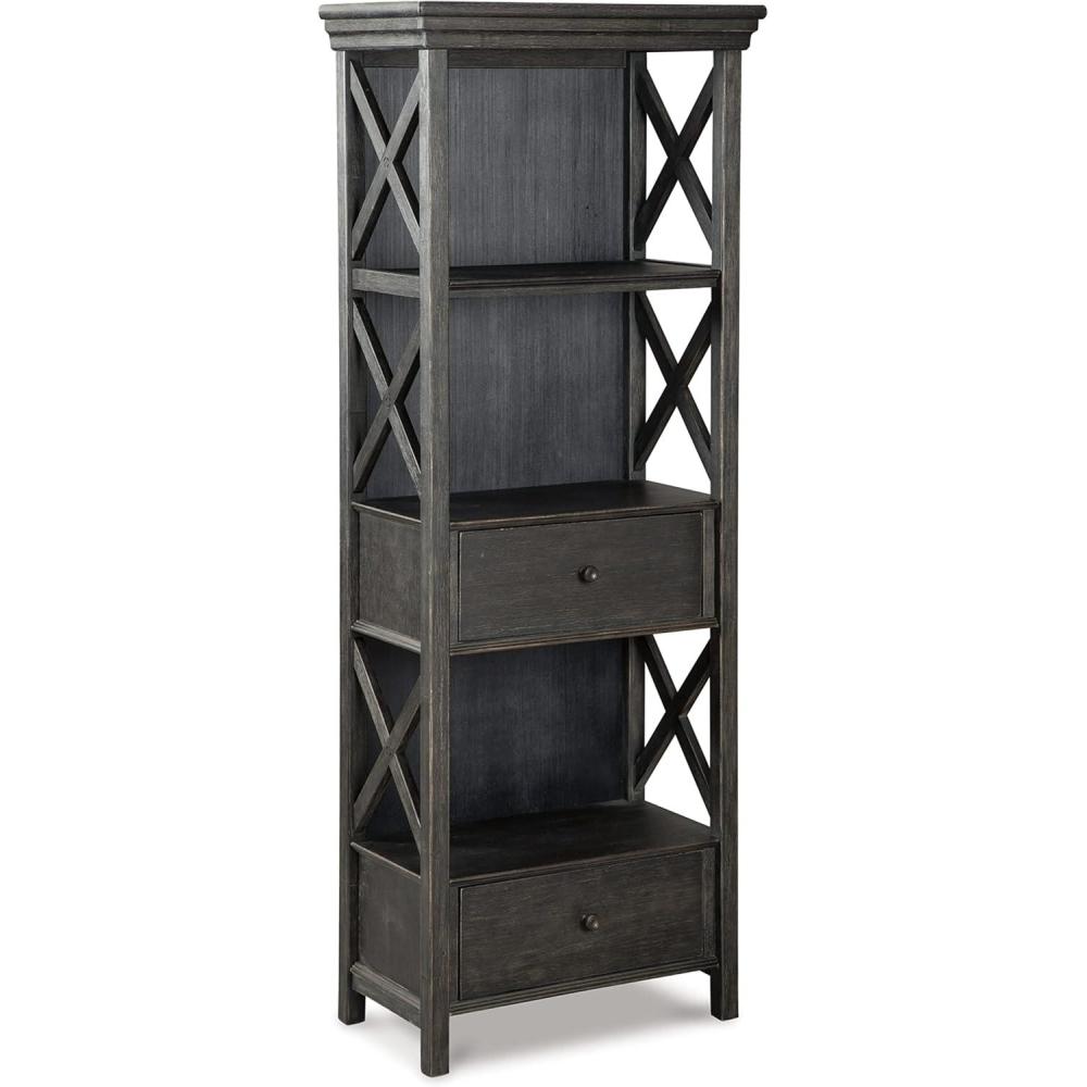 imageSignature Design by Ashley Bolanburg Display Cabinet Antique WhiteBlack