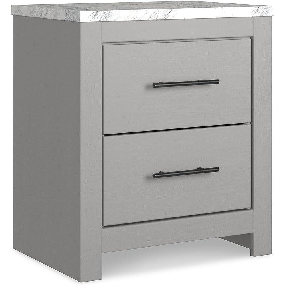 imageSignature Design by Ashley Bronyan Rustic 2 Drawer Nightstand 2472quot Tall GrayGrey
