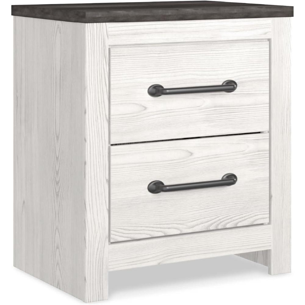 imageSignature Design by Ashley Bronyan Rustic 2 Drawer Nightstand 2472quot Tall GrayTwo Tone White