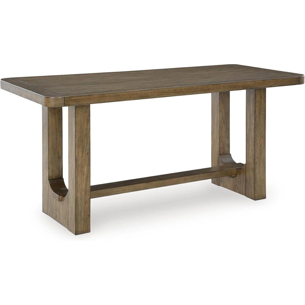 imageSignature Design by Ashley Cabalynn Casual Counter Height Dining Table with Trestle Base Light Brown