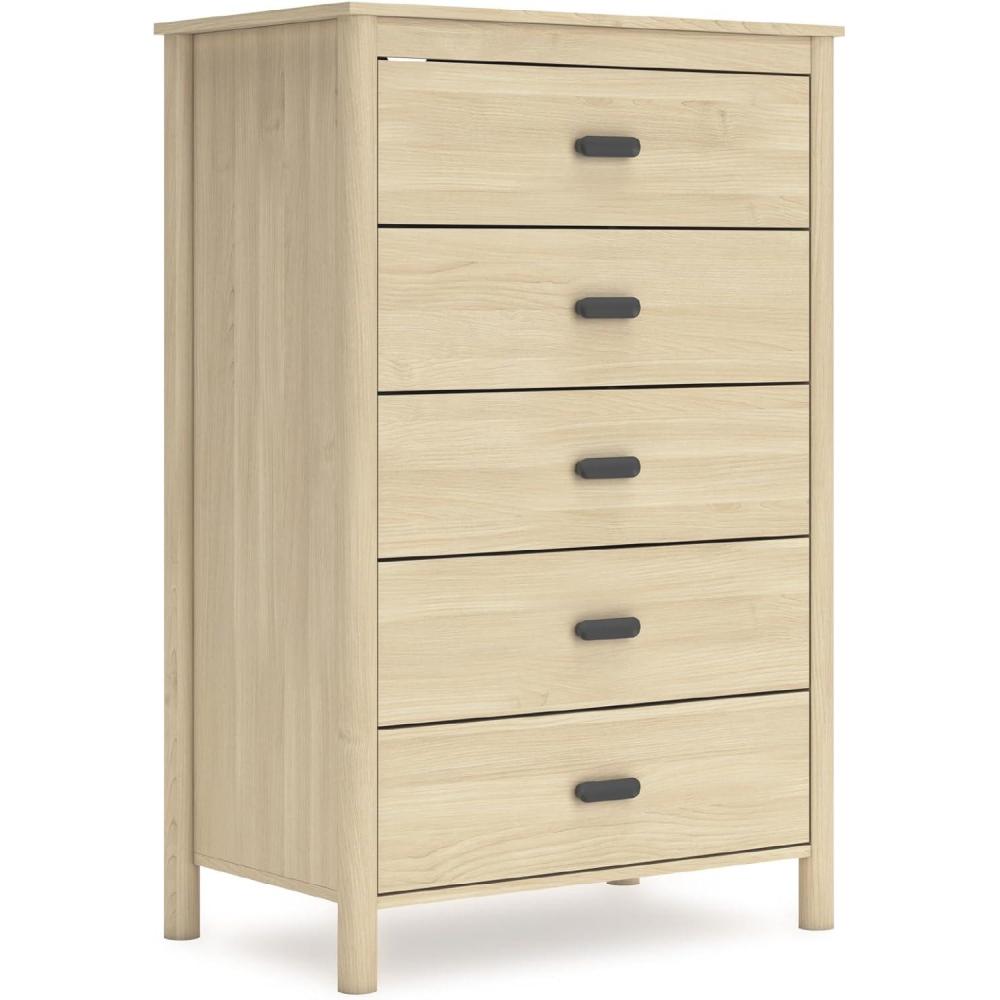 imageSignature Design by Ashley Cabinella 5 Drawer Tall Dresser TanTan