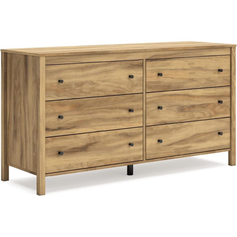 imageSignature Design by Ashley Cabinella Casual 6Drawer Dresser with Safety Stop Light BrownBrown