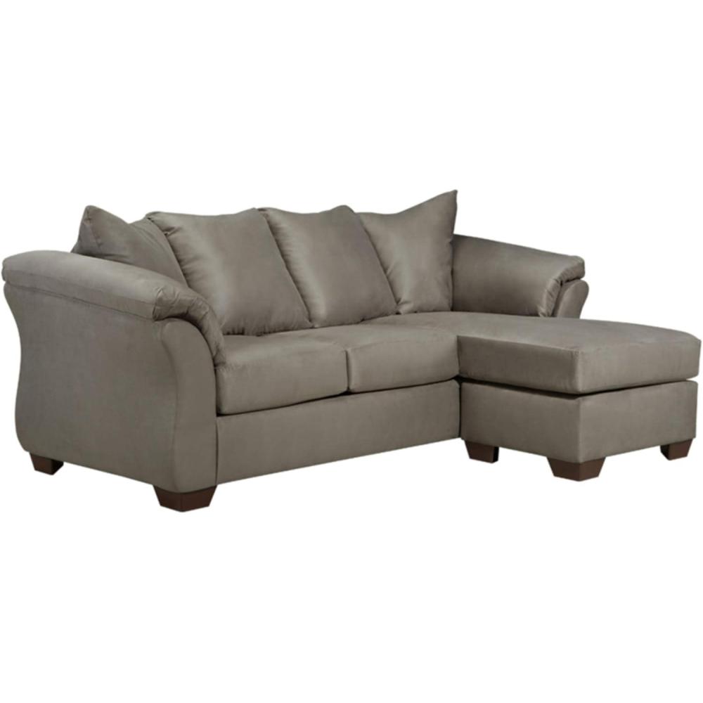 imageSignature Design by Ashley Darcy Plush Sectional Sofa Couch with Convertible Chaise Grayish Brown