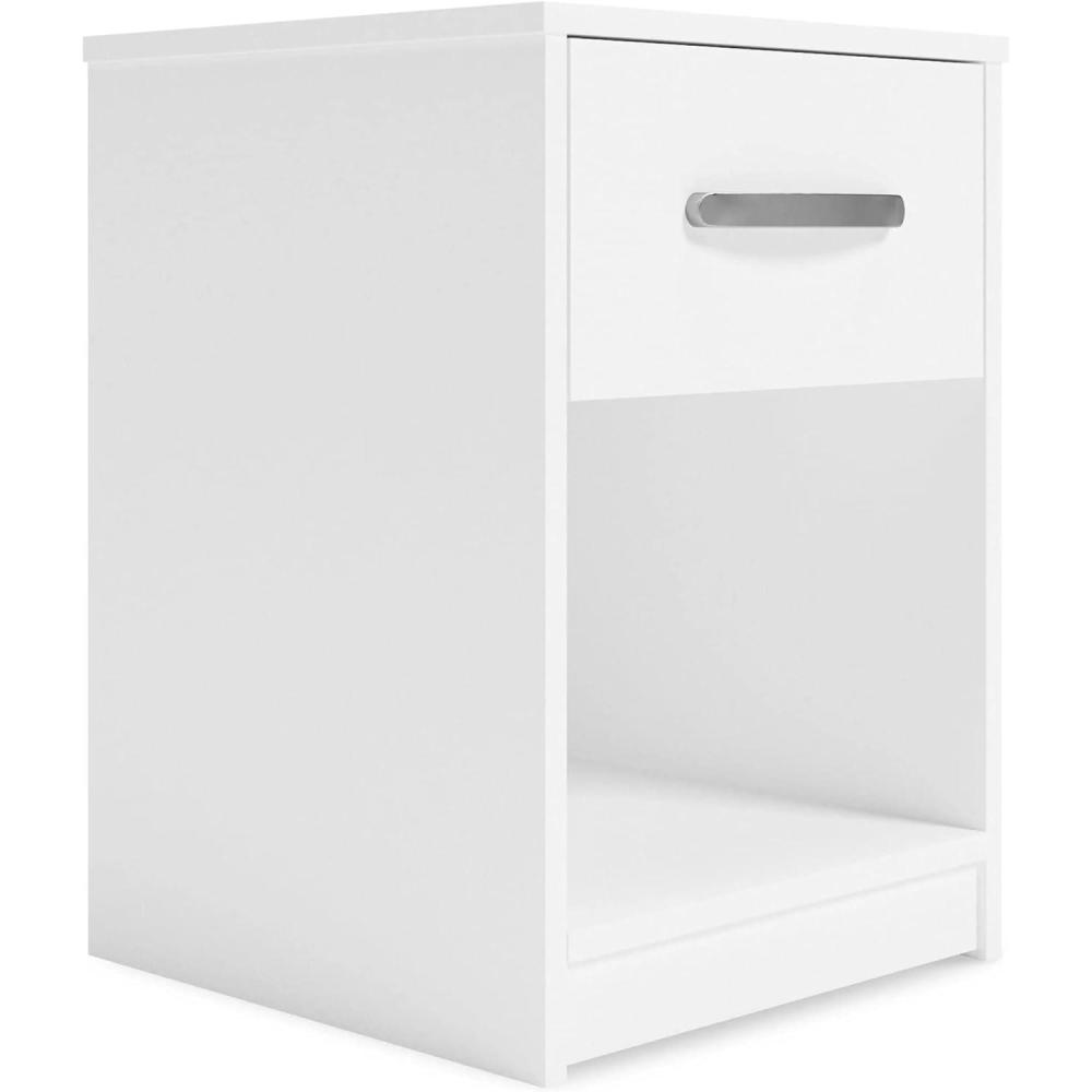 imageSignature Design by Ashley Flannia Scandanavian 1 Drawer Night Stand Vintage GrayWhite1