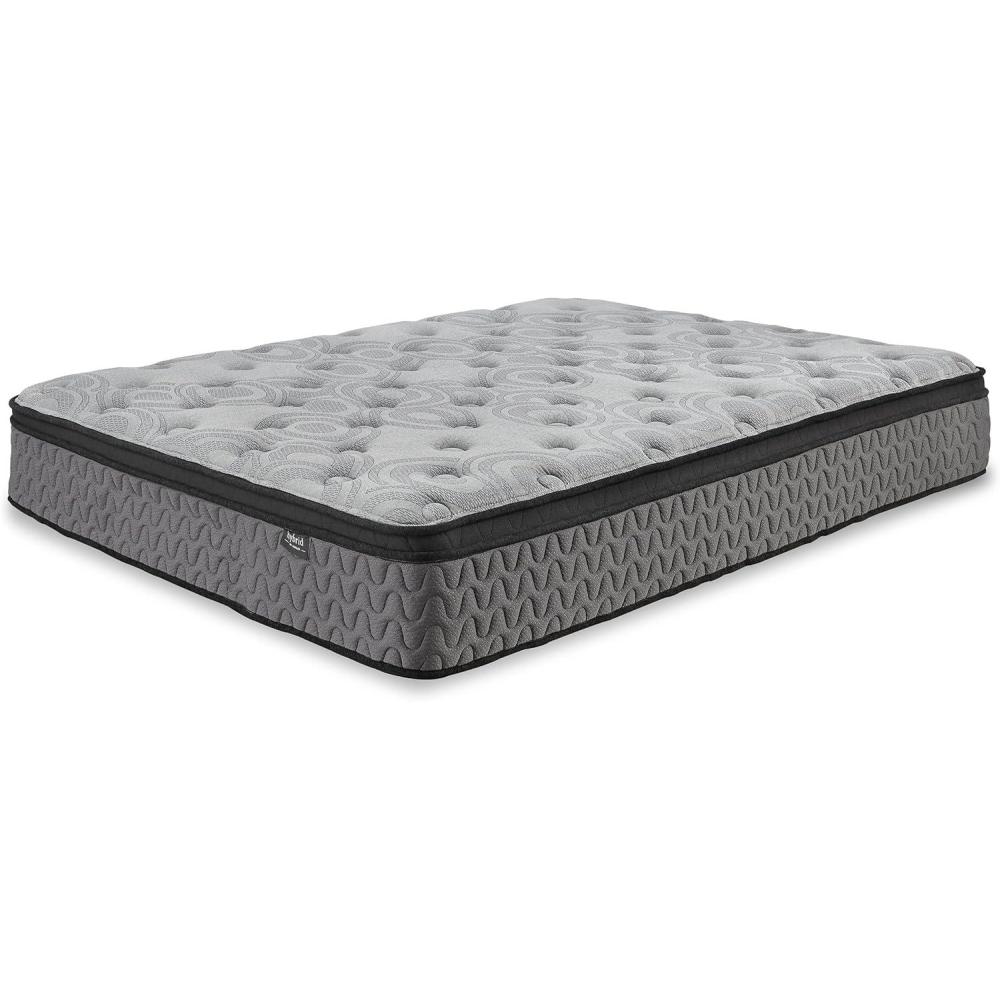 imageSignature Design by Ashley Full Size Augusta2 Mattress 12 Inch Euro Pillow Top Hybrid Mattress with Lumbar Support Gel Memory Foam Fiberglass Free Mattress In A BoxKing