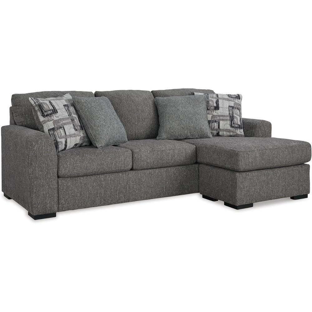 imageSignature Design by Ashley Gardiner Casual Right Hand Facing Sofa Chaise with 4 Accent Pillows Gray