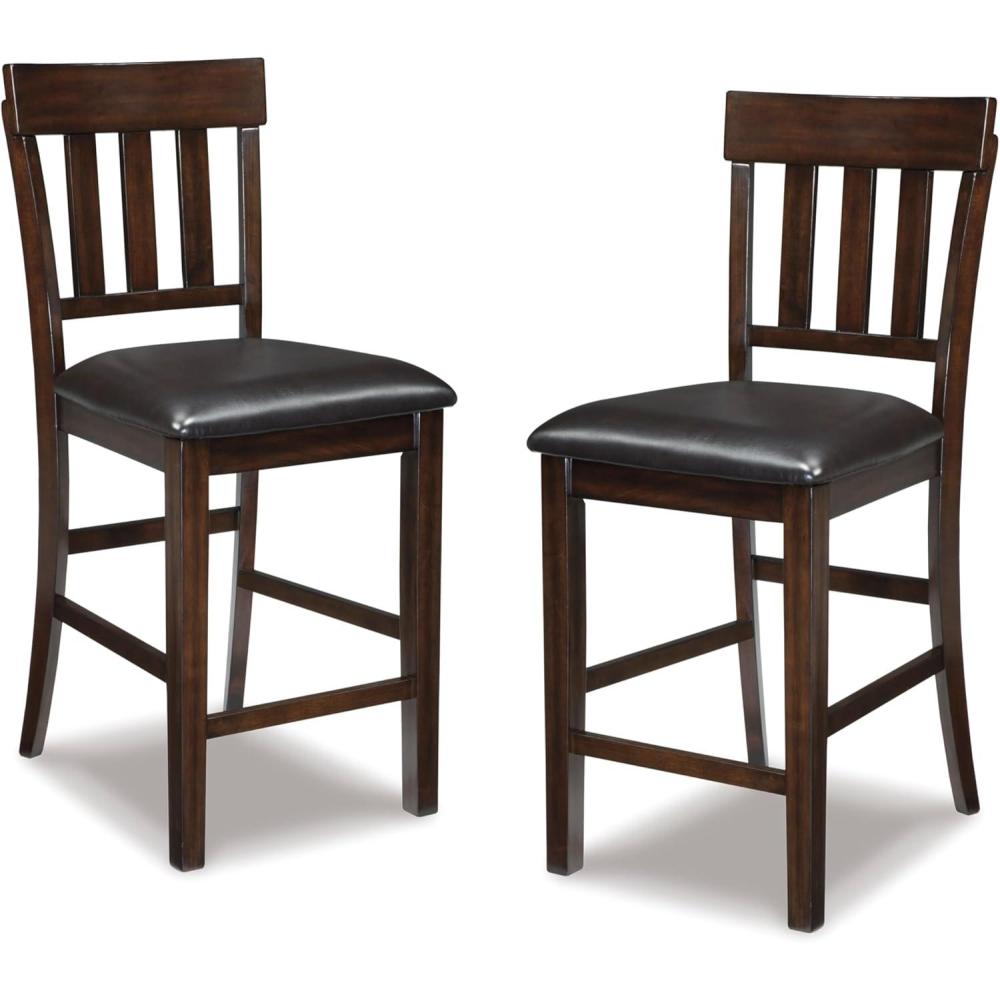 imageSignature Design by Ashley Haddigan 24quot Counter Height Upholstered Barstool 2 Count Dark BrownDark Brown