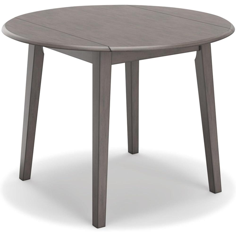 imageSignature Design by Ashley Hammis Round Dining Room Drop Leaf Table Dark BrownGrey