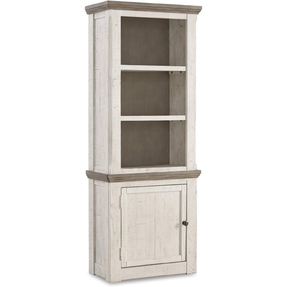 imageSignature Design by Ashley Havalance Farmhouse Left Pier Cabinet Modern Bookcase Vintage WhiteLeft