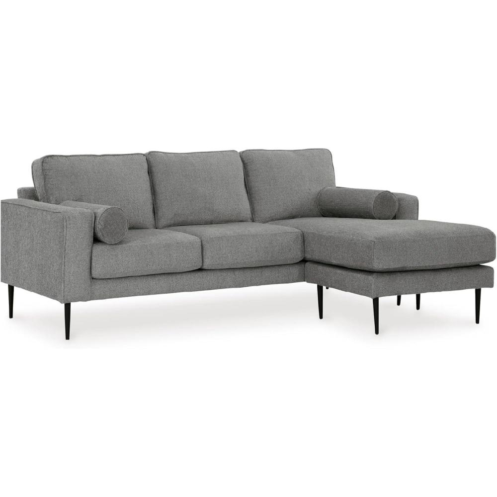 imageSignature Design by Ashley Hazela Contemporary Sectional Sofa Couch with Chaise Lounge GrayGrey