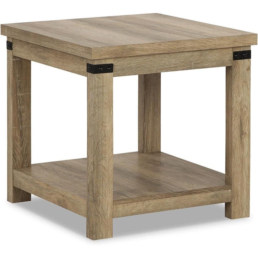imageSignature Design by Ashley Hollum Rustic End Table with Shelf Dark BrownLight Brown