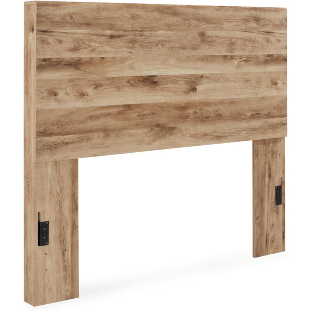 imageSignature Design by Ashley Hyanna Rustic Queen Panel Bed with Metal Slats Foundation or Box Spring Needed Light BrownFull