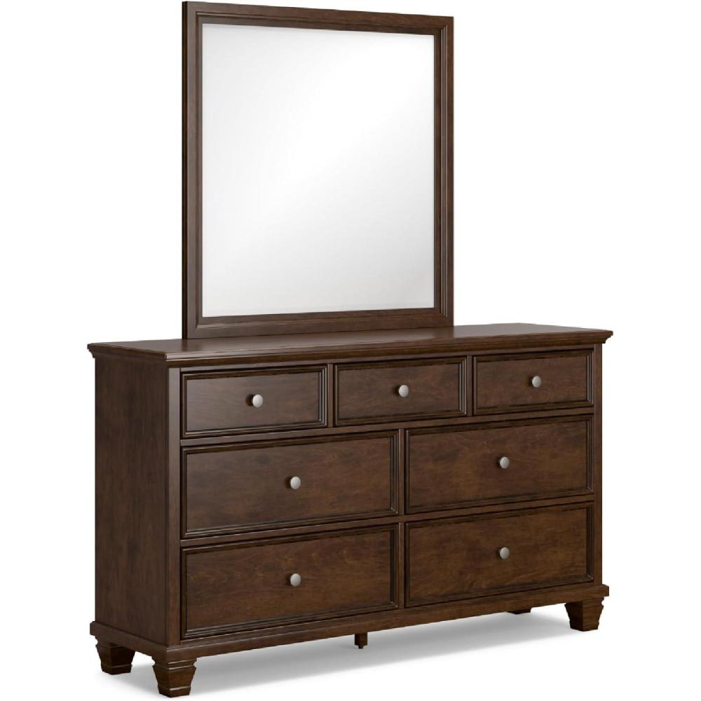 imageSignature Design by Ashley Lanolee Traditional 5 Drawer Chest for Bedroom BlackDark Brown
