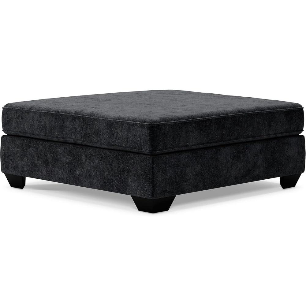 imageSignature Design by Ashley Lavernett Contemporary Square Oversized Accent Ottoman Dark Gray