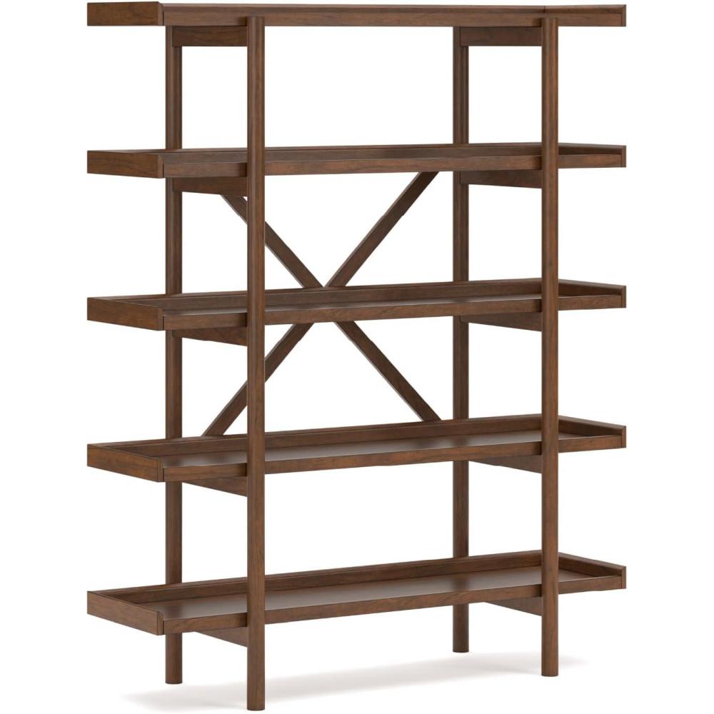 imageSignature Design by Ashley Lyncott MidCentury Modern Freestanding 5Tier 70quot Etagere Bookcase Light Brown