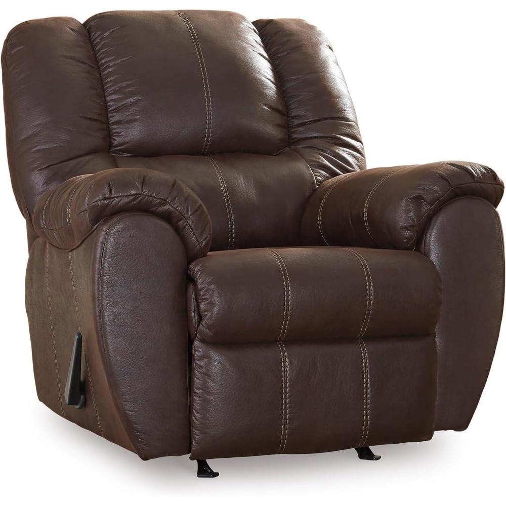imageSignature Design by Ashley McGann Faux Leather Oversized Manual Rocker Recliner Light BrownBrown
