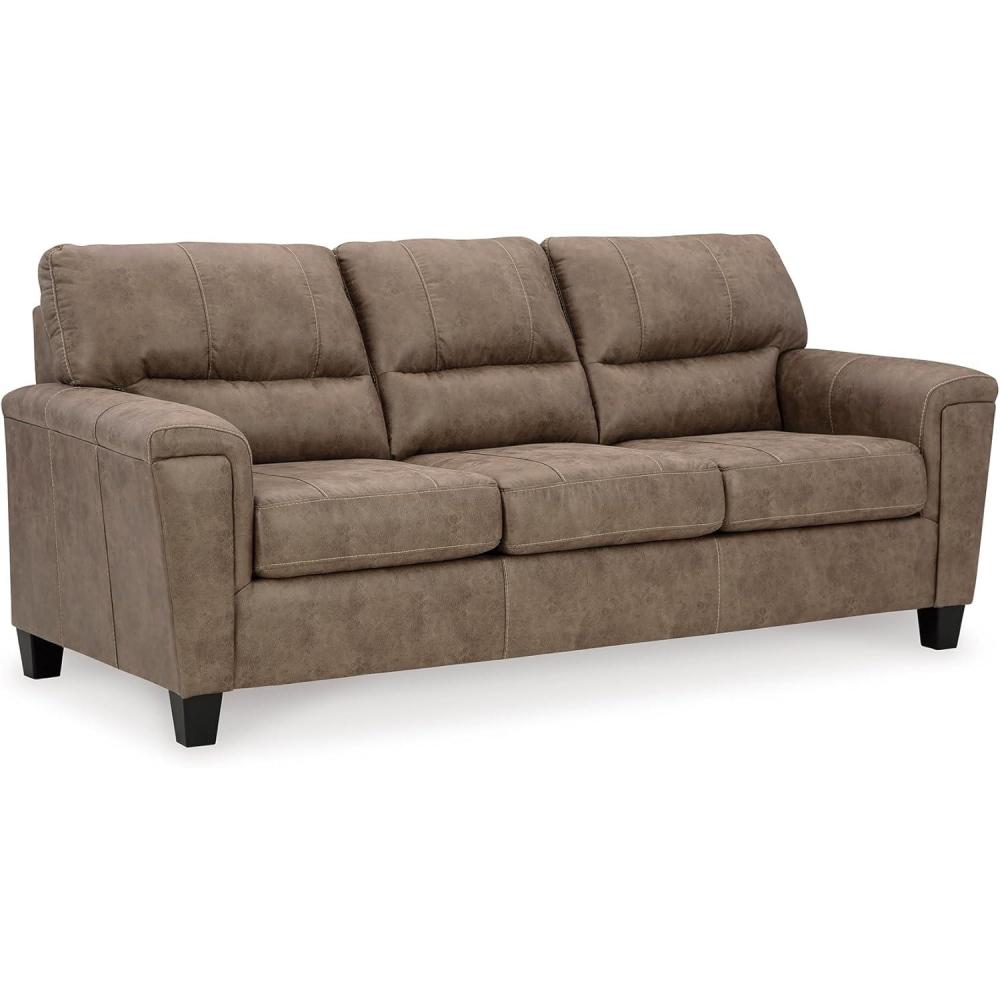 imageSignature Design by Ashley Navi Modern Queen Sofa Sleeper with Removable Cushions Dark Brown