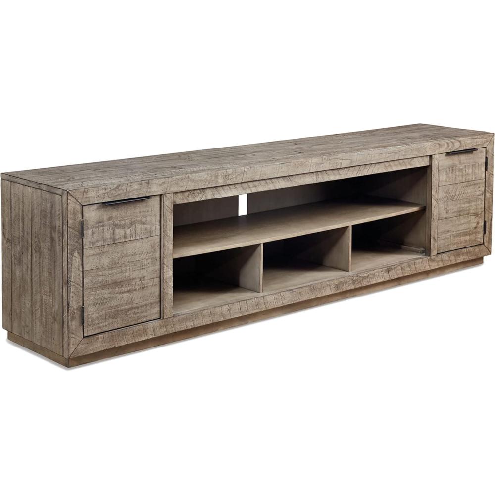 imageSignature Design by Ashley Naydell Rustic TV Stand with Fireplace Option Fits TVs up to 90quot GrayBrown