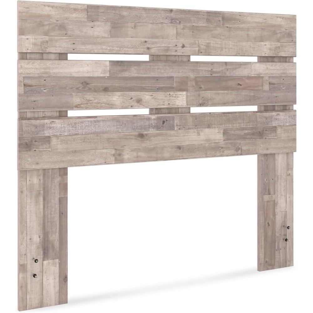 imageSignature Design by Ashley Neilsville Butcher Block Panel Headboard Queen BeigeLight Brown
