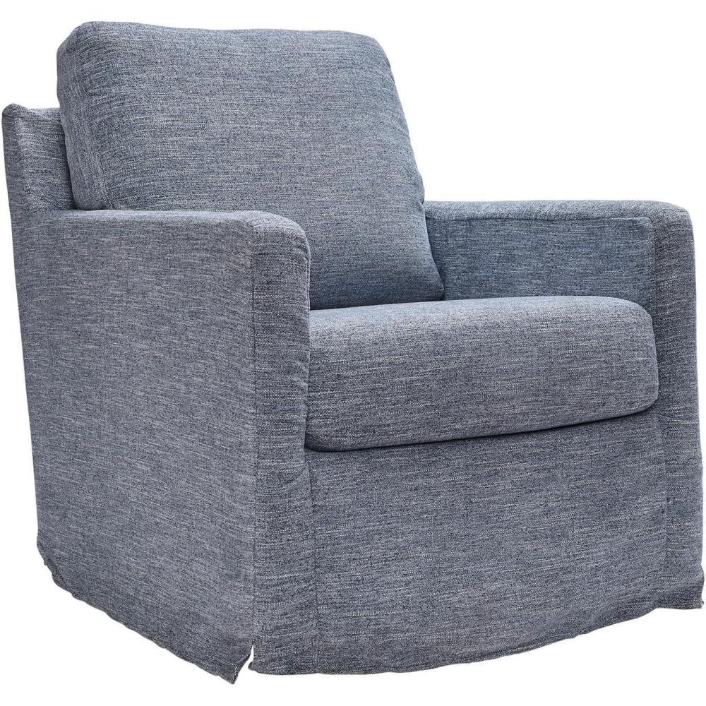 imageSignature Design by Ashley Nenana NextGen Nuvella Casual UV Resistant Upholstered Swivel Glider Accent Chair with Removable Slipcover BlueBlue