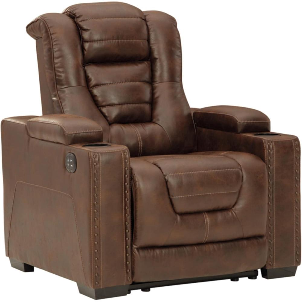 imageSignature Design by Ashley NextGen DuraPella Power Recliner with Adjustable Headrest SandBrown