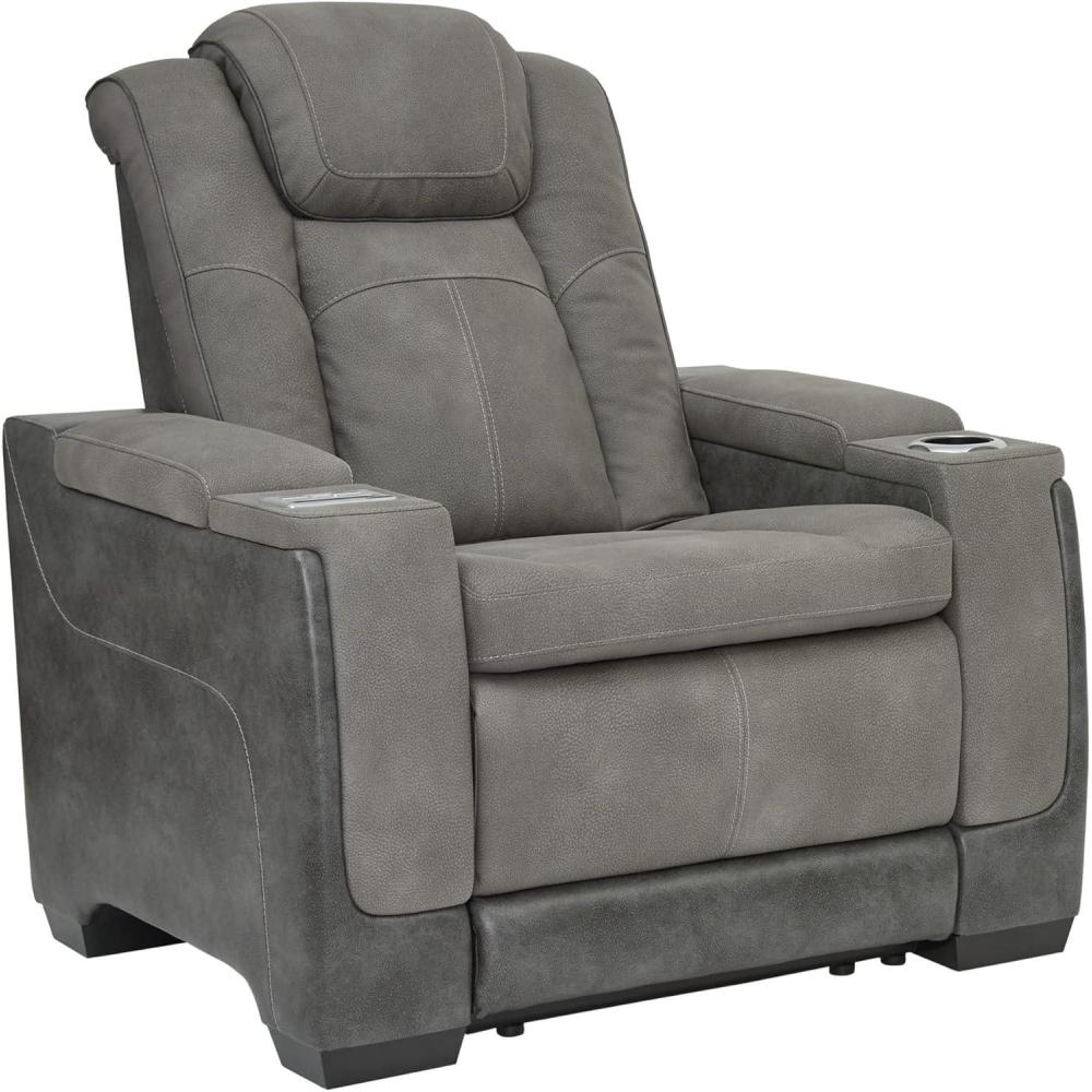 imageSignature Design by Ashley NextGen DuraPella Power Recliner with Adjustable Headrest SandGrey