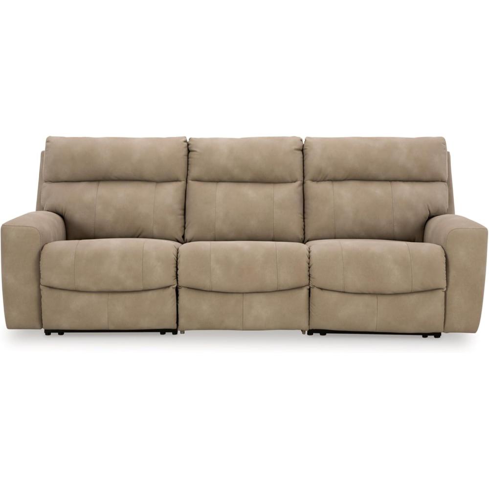 imageSignature Design by Ashley NextGen DuraPella Power Reclining Loveseat with Console ampamp Adjustable Headrest SandBeige