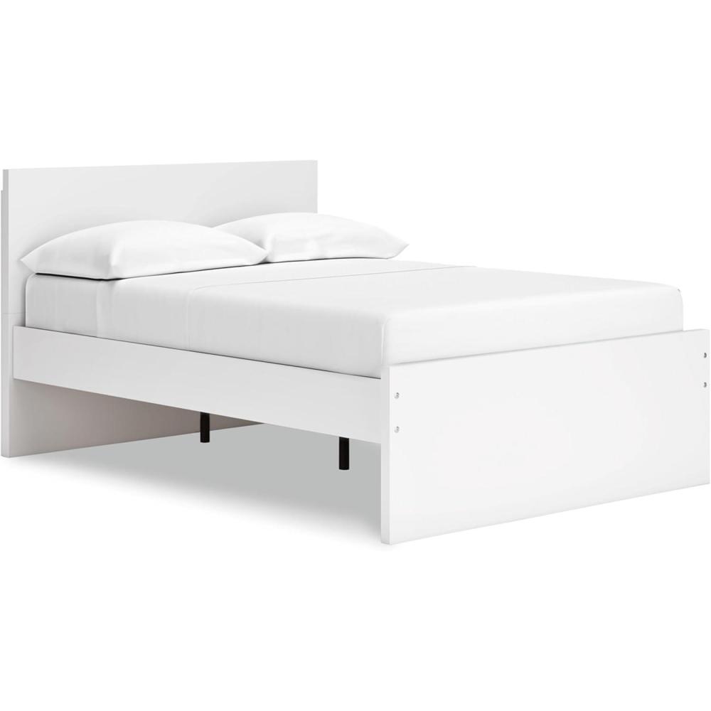 imageSignature Design by Ashley Onita Contemporary Adjustable Height Panel Headboard for Bedroom Twin WhiteFull