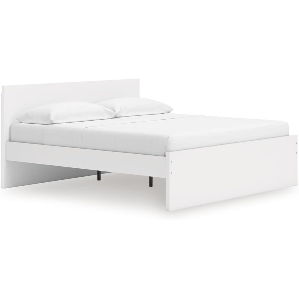 imageSignature Design by Ashley Onita Contemporary Adjustable Height Panel Headboard for Bedroom Twin WhiteKing