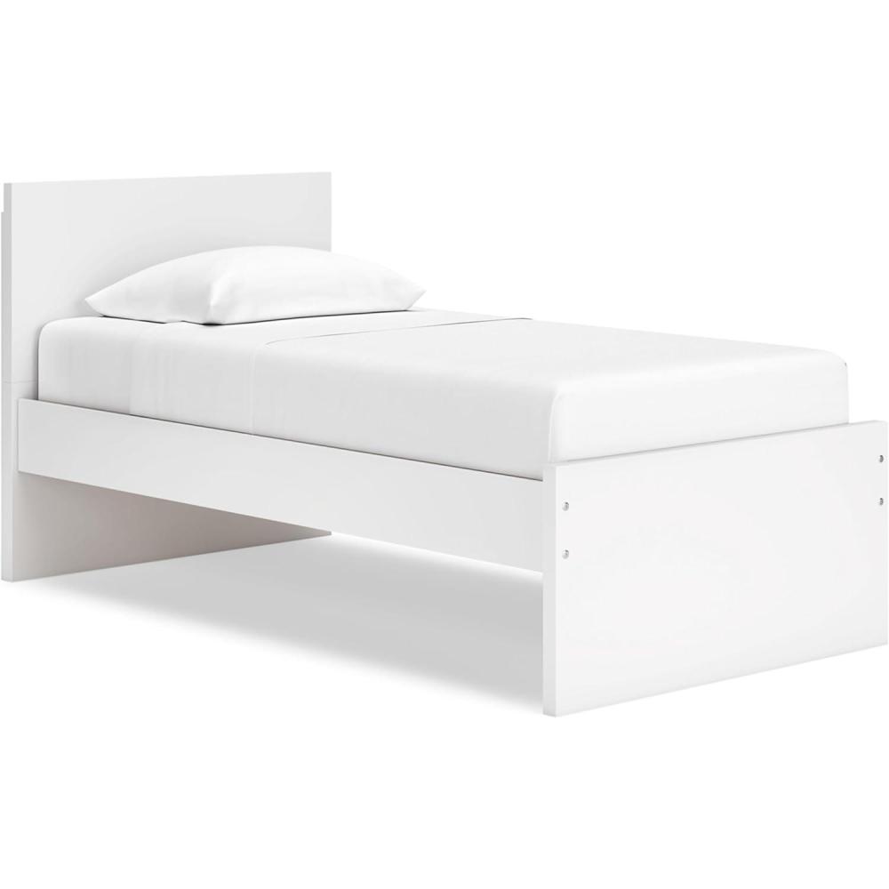 imageSignature Design by Ashley Onita Contemporary Adjustable Height Panel Headboard for Bedroom Twin WhiteTwin