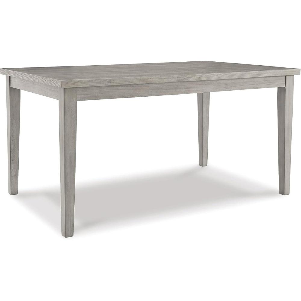 imageSignature Design by Ashley Parellen Modern Farmhouse Rectangular Dining Room Table GrayLight Gray