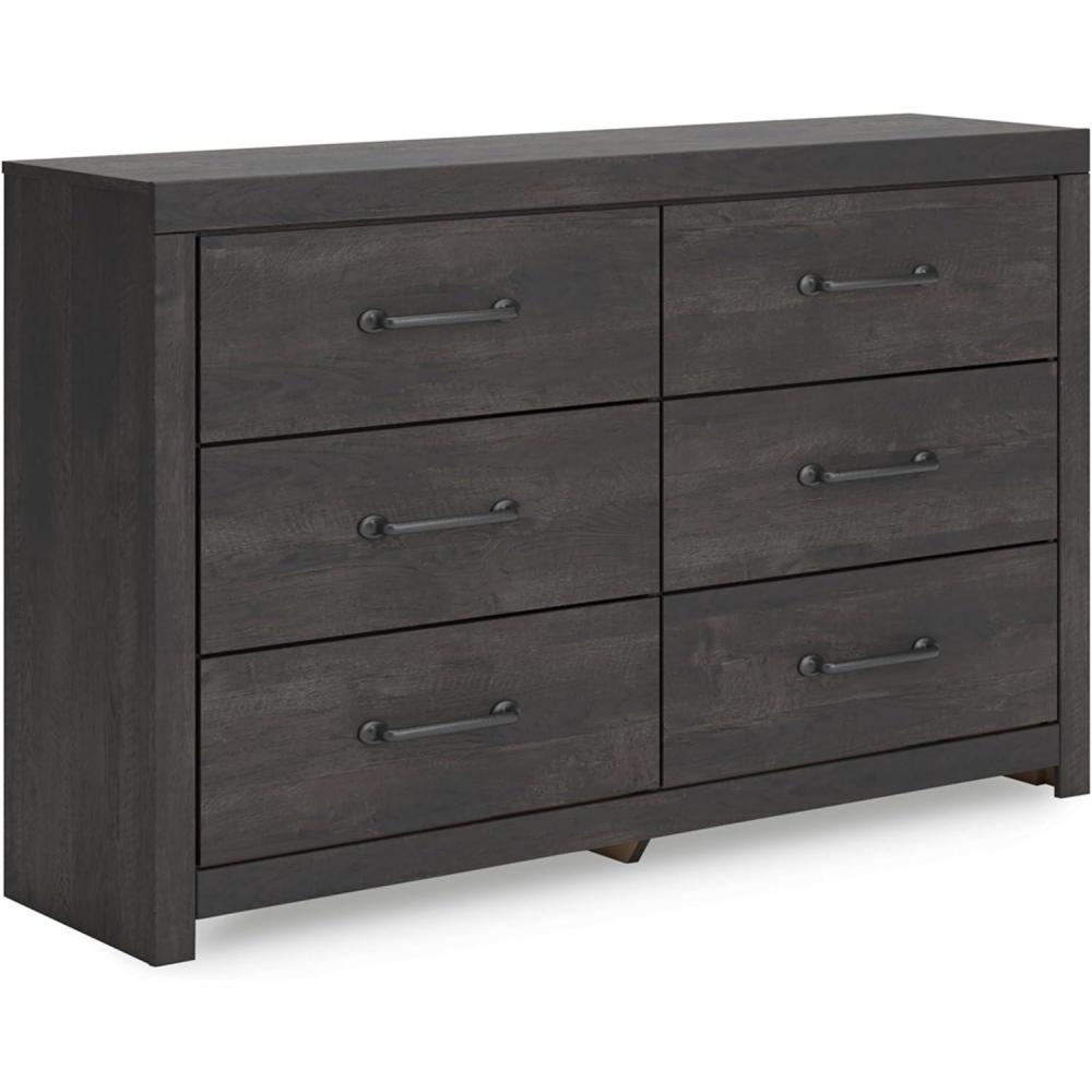 imageSignature Design by Ashley Paxberry Boho 6 Drawer Dresser WhitewashDark Gray