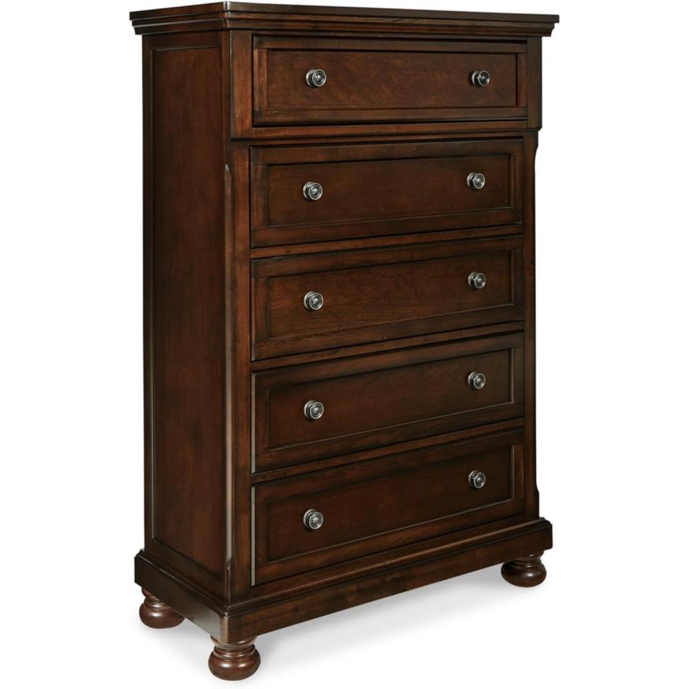 imageSignature Design by Ashley Porter Traditional 5 Drawer Chest of Drawers Dark BrownDark Brown