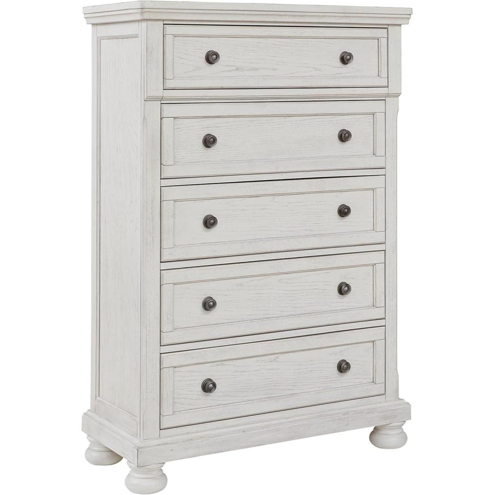 imageSignature Design by Ashley Porter Traditional 5 Drawer Chest of Drawers Dark BrownWhite