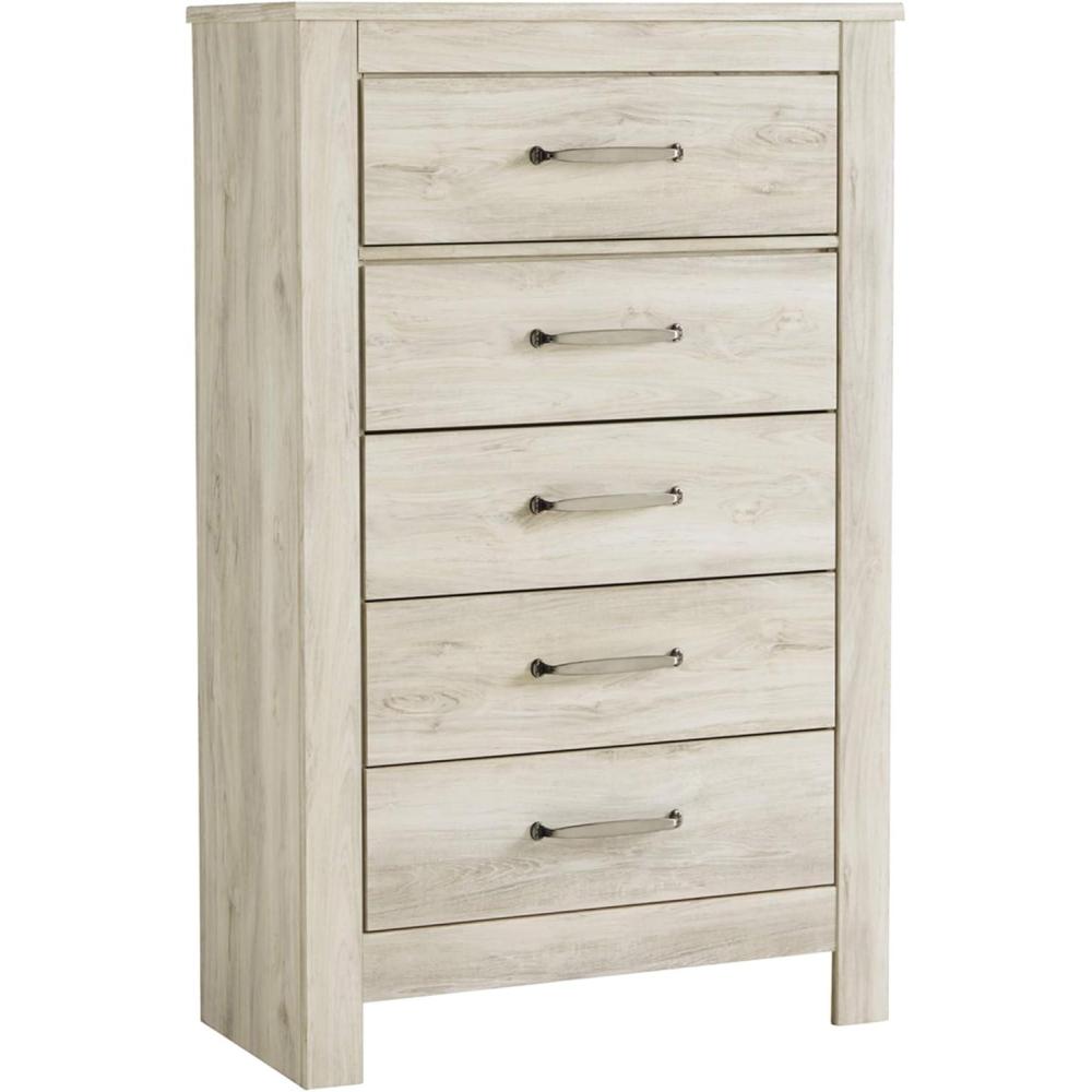 imageSignature Design by Ashley Porter Traditional 5 Drawer Chest of Drawers Dark BrownWhitewash