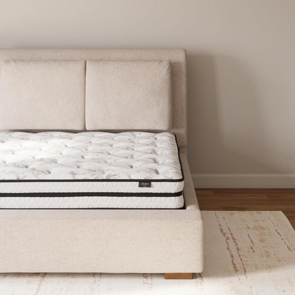 imageSignature Design by Ashley Queen Size Chime 8 Inch Medium Firm Innerspring Mattress with Pressure Relief Quilt Foam Fiberglass Free Mattress In A BoxTwin