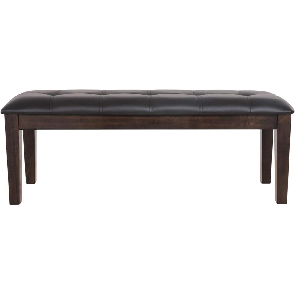 imageSignature Design by Ashley Ralene Tufted Upholstered Dining Room Bench Medium BrownDark Brown