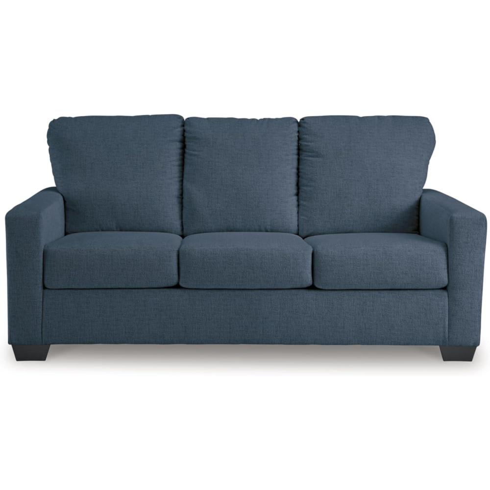 imageSignature Design by Ashley Rannis Coastal 2in1 Sofa Sleeper with Folding Gel Memory Foam Mattress Full Blue