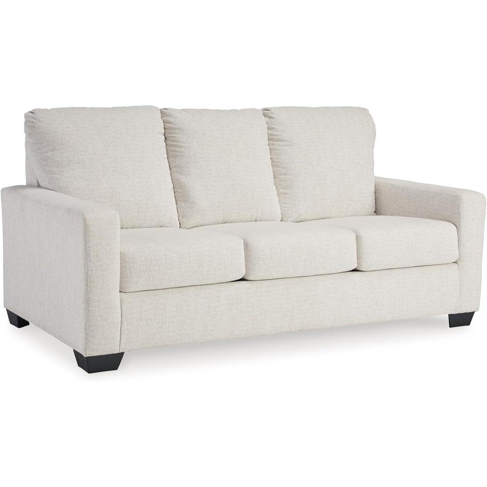 imageSignature Design by Ashley Rannis Coastal 2in1 Sofa Sleeper with Folding Gel Memory Foam Mattress Full White