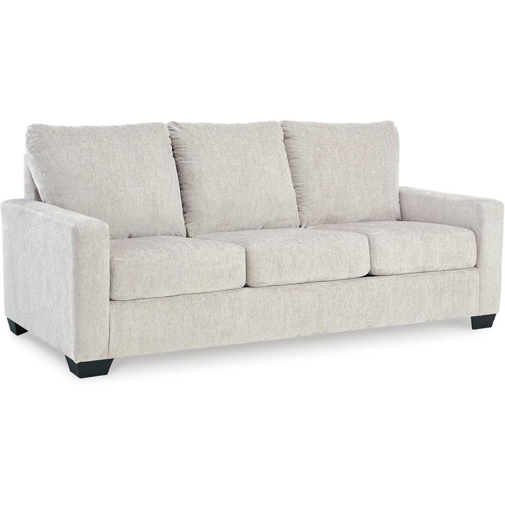 imageSignature Design by Ashley Rannis Coastal 2in1 Sofa Sleeper with Folding Gel Memory Foam Mattress Queen White