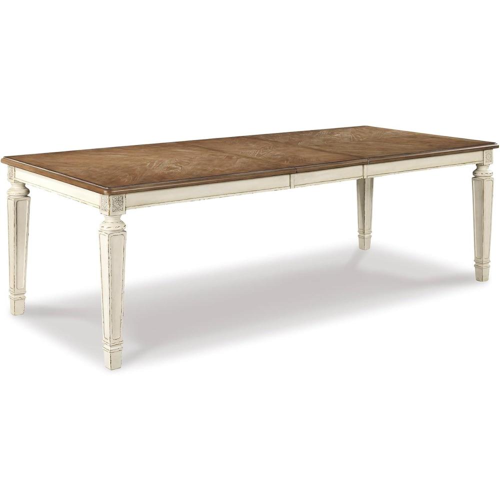 imageSignature Design by Ashley Realyn French Country Dining Extension Table Seats up to 8 Chipped WhiteRectangle