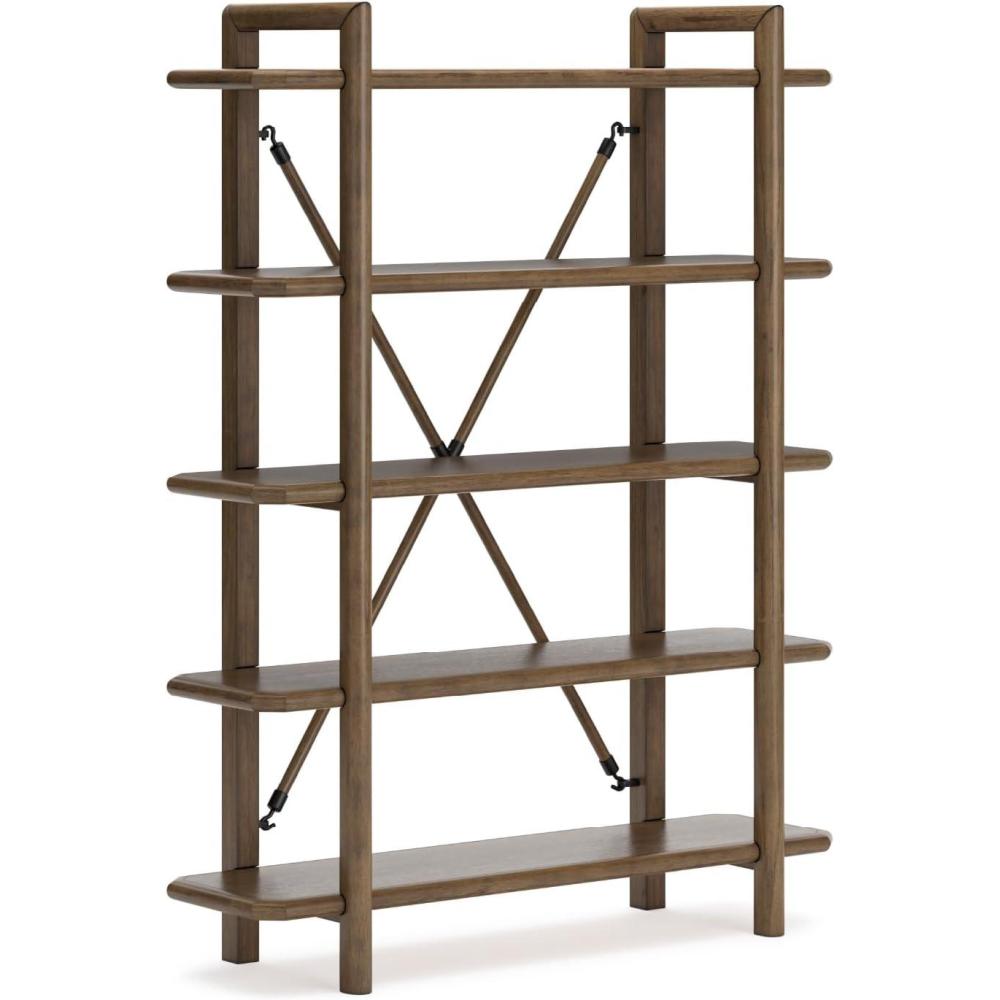 imageSignature Design by Ashley Roanhowe Contemporary 5Tier 71quot Bookcase Light Brown