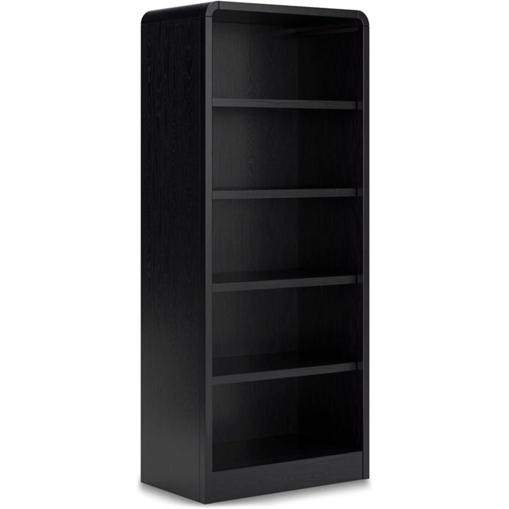 imageSignature Design by Ashley Rowanbeck Modern Freestanding 5Tier 72quot Bookcase with 3 Adjustable Shelves Black