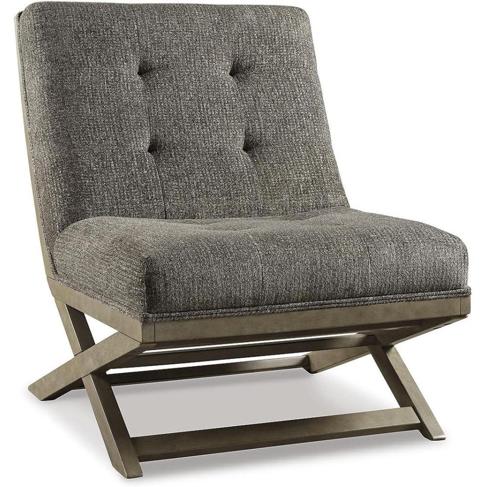 imageSignature Design by Ashley Sidewinder MidCentury Modern Faux Leather Accent Chair BrownGrayish Brown