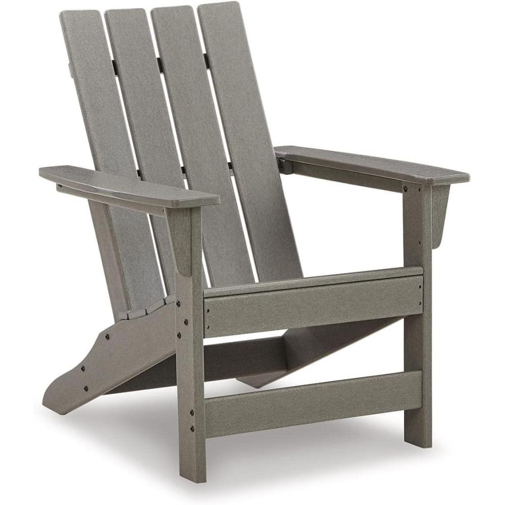 imageSignature Design by Ashley Sundown Treasure Outdoor Patio HDPE Adirondack Chair Light BrownGrey