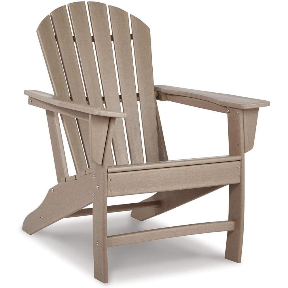 imageSignature Design by Ashley Sundown Treasure Outdoor Patio HDPE Adirondack Chair Light BrownLight Brown