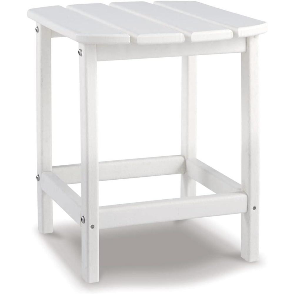 imageSignature Design by Ashley Sundown Treasure Outdoor Patio HDPE Weather Resistant End Table BrownWhite