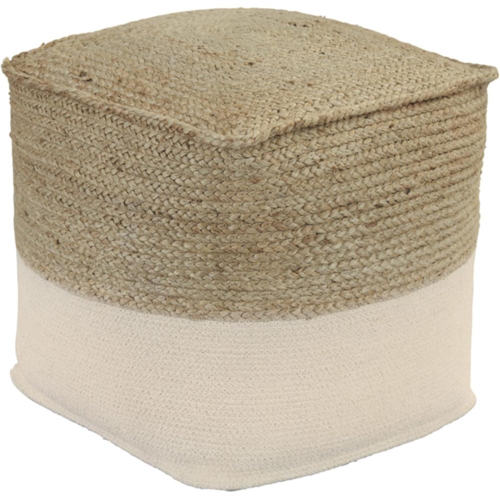 imageSignature Design by Ashley Sweed Valley Farmhouse Jute Braided Pouf 175 x 2025 inches Natural ampamp BlackWhite  Beige