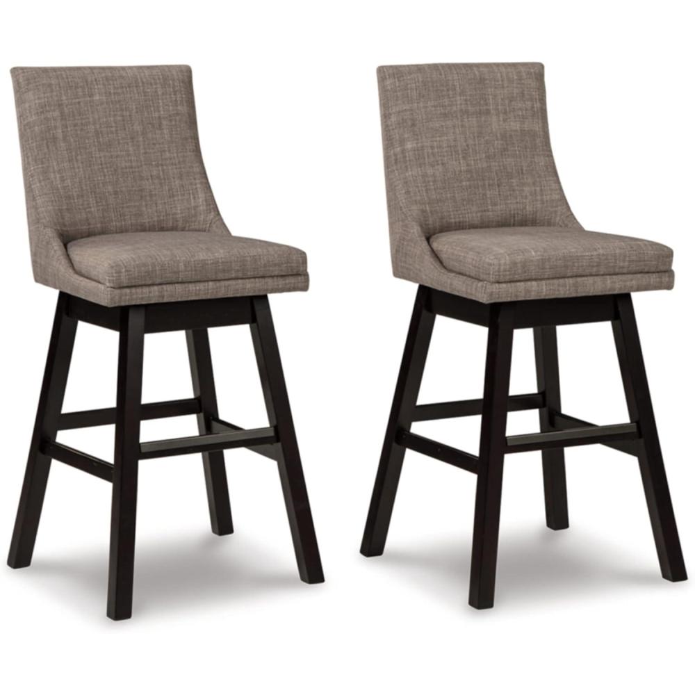 imageSignature Design by Ashley Tallenger Upholstered Counter Height Barstool Set of 2 BeigeLight Gray